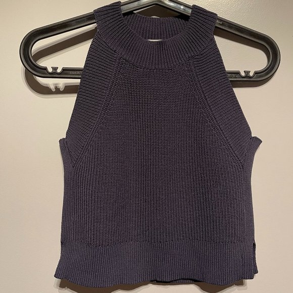 Aritzia Wilfred Crevier Knit Top, Charcoal, Size XS - Picture 1 of 6